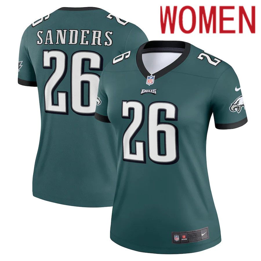 Women Philadelphia Eagles 26 Miles Sanders Nike Midnight Green Legend NFL Jersey